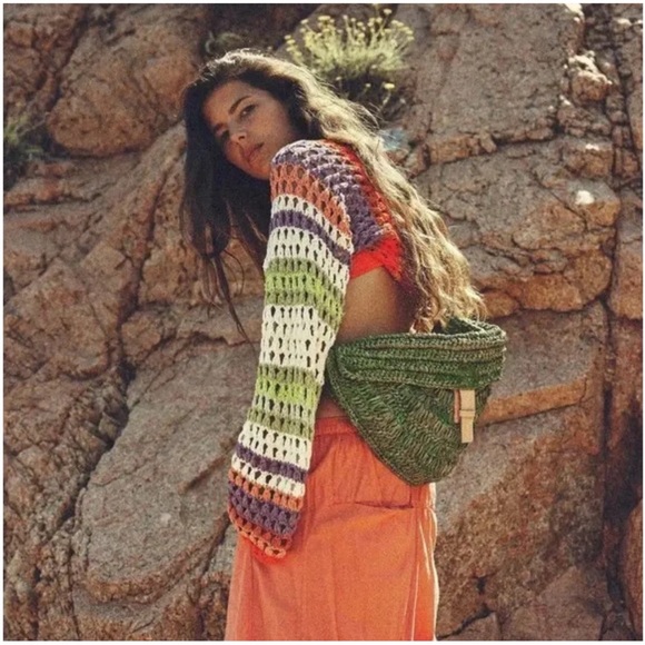 Free People Island Sun Straw Sling Bag - Picture 2 of 6